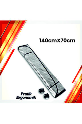 SNSTİCARET Suv Ve Geniş Araba Ön Cam Güneşliği Metalize Parlak Alüminyum Balo...