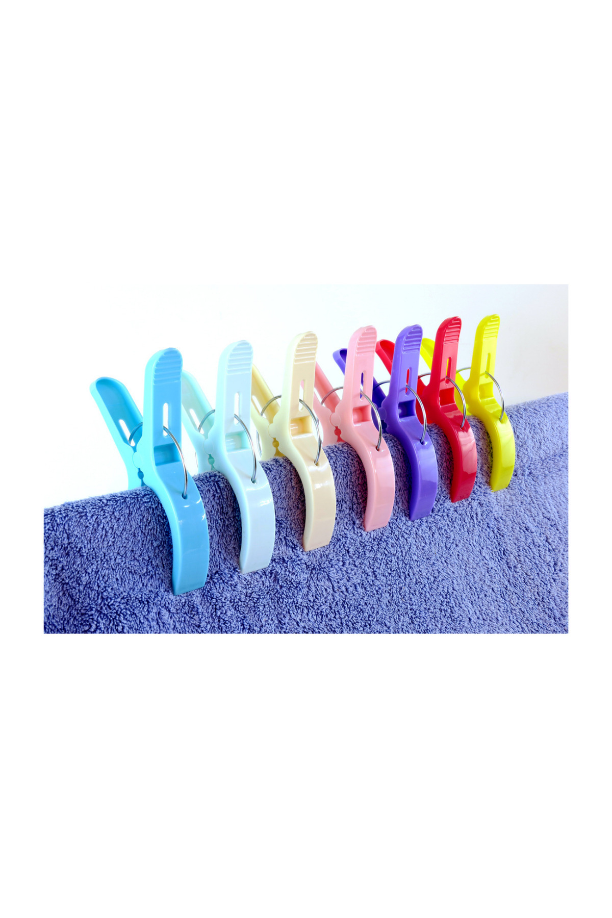 Genel Markalar Beyaz 4'lü Plaj Havlusu Şezlong Sabitleyici Halı Asma Mandalı Havlu Tutucu Plaj Mandalı fotoğrafı 6 (önizleme)