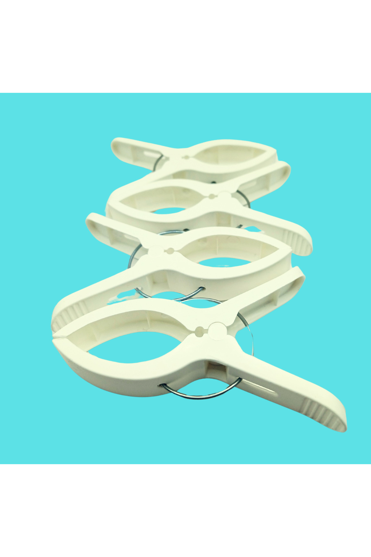 Genel Markalar Beyaz 4'lü Plaj Havlusu Şezlong Sabitleyici Halı Asma Mandalı Havlu Tutucu Plaj Mandalı fotoğrafı 2 (önizleme)