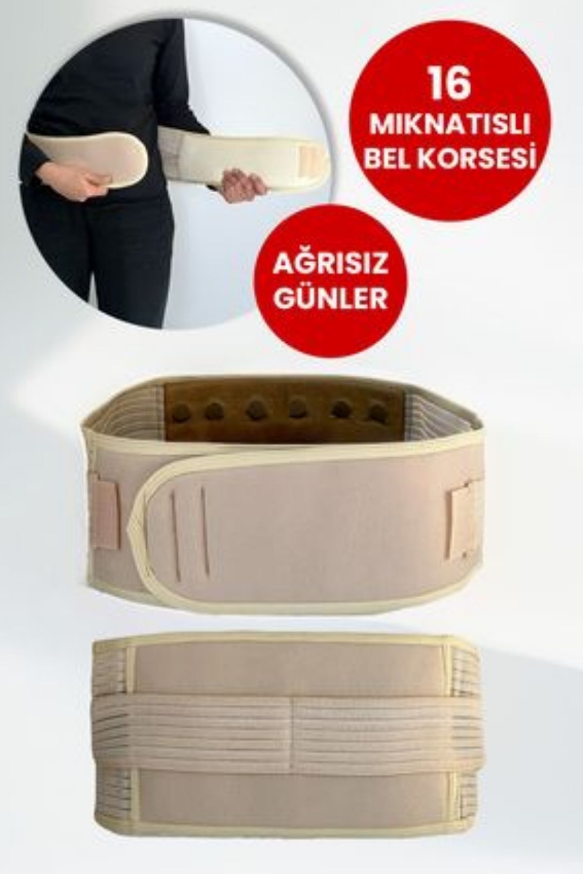 zerotex MANYETİK BEL DESTEKLİ KEMER BEL AĞRI GİDERİCİ TERMAL KEMER