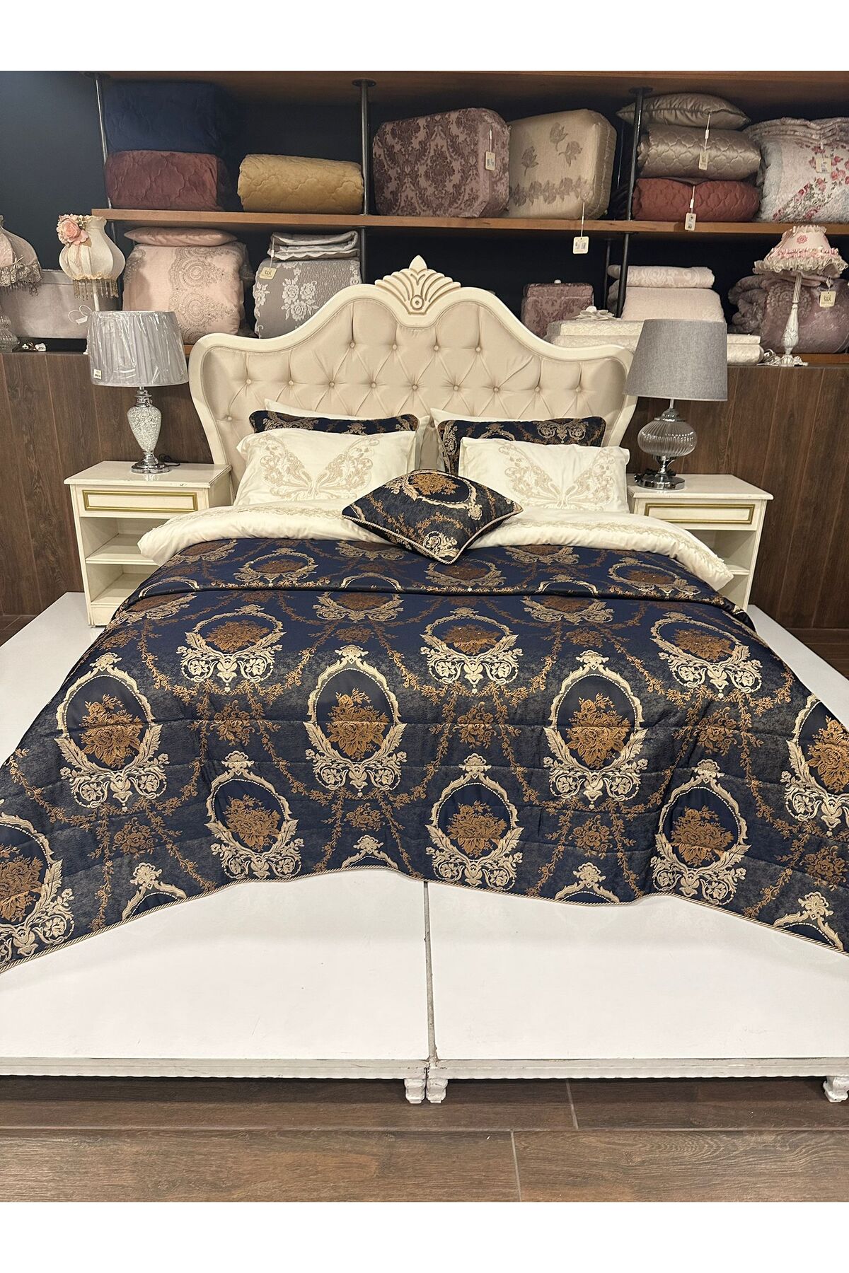 Çeyiz Yatak Örtüsü Melani Lacivert 260*270