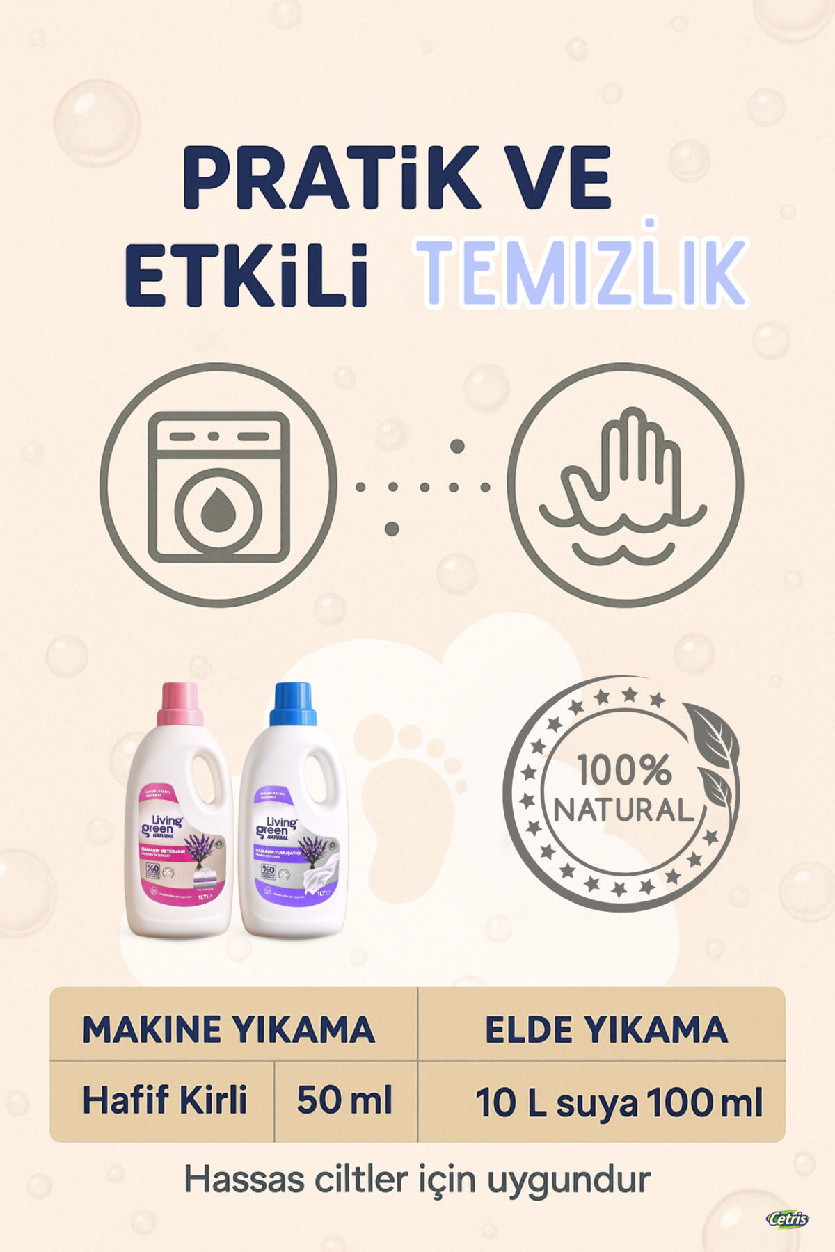 Living Green Natural Bebek Dostu Çamaşır Deterjanı – %100 Doğal, Hassas Ciltler Için, Cetrıs'den fotoğrafı 5 (önizleme)