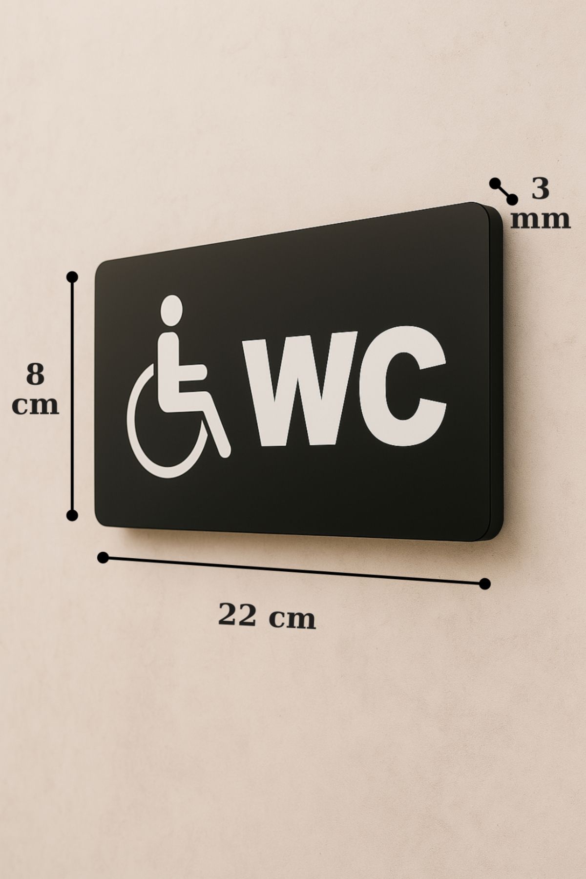 Happynesso-Disabled Wc Sign from Wc Direction Series 22 cm X 8 cm 4