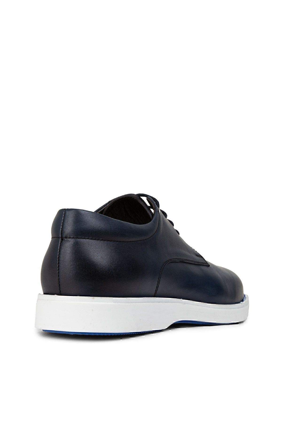 Deery-Navy Blue Genuine Leather Men's Casual Shoes 6