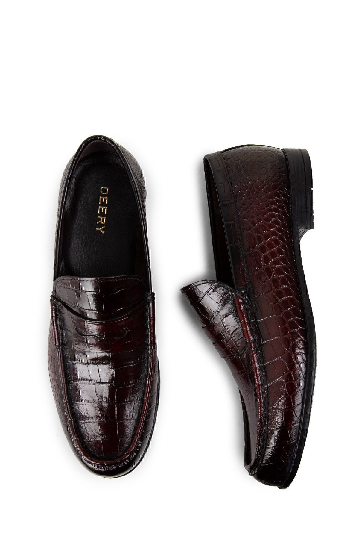 Deery-Ανδρικά Loafers Claret Red από γνήσιο δέρμα 5