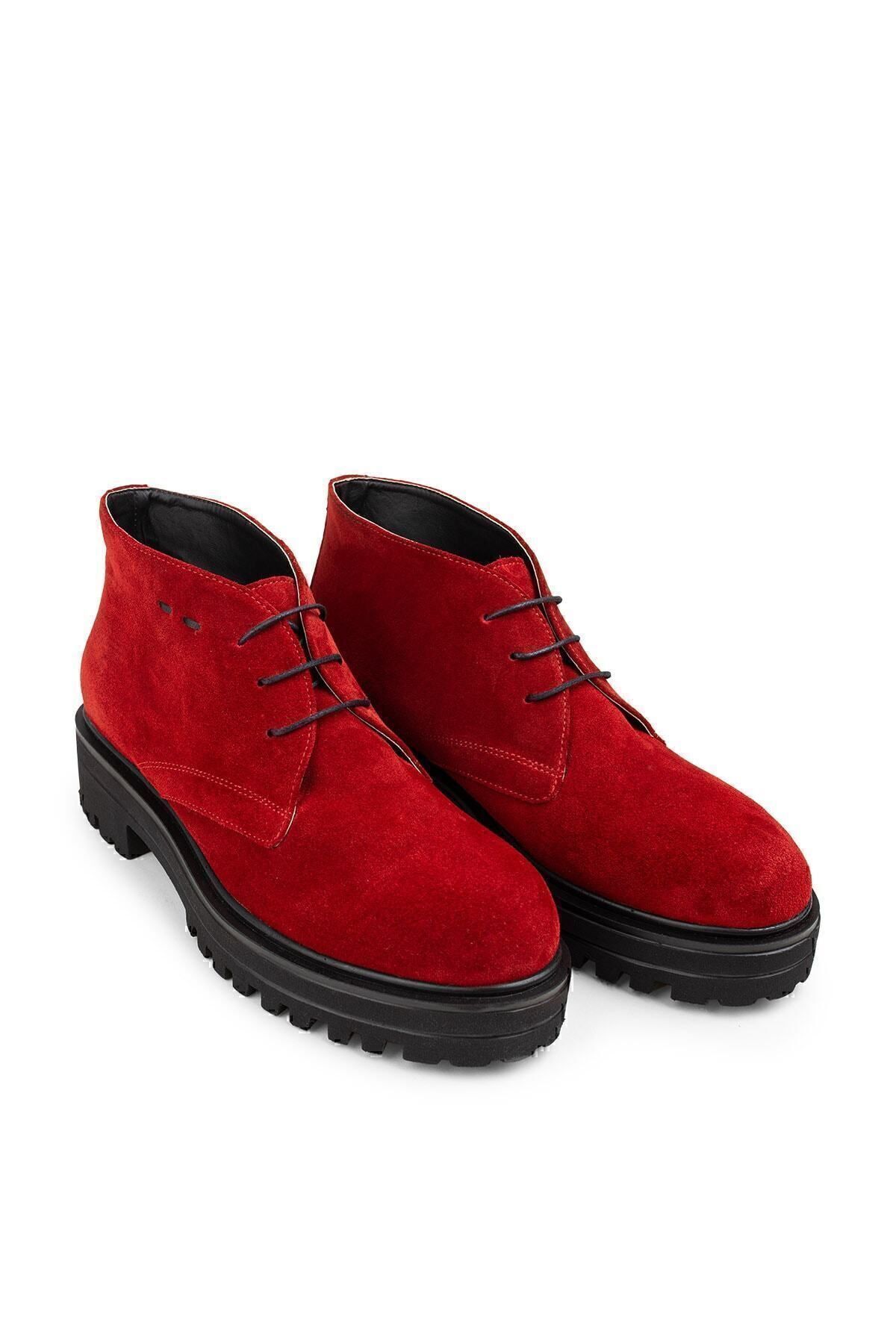 Deery-Genuine Suede Red Women's Boots 5