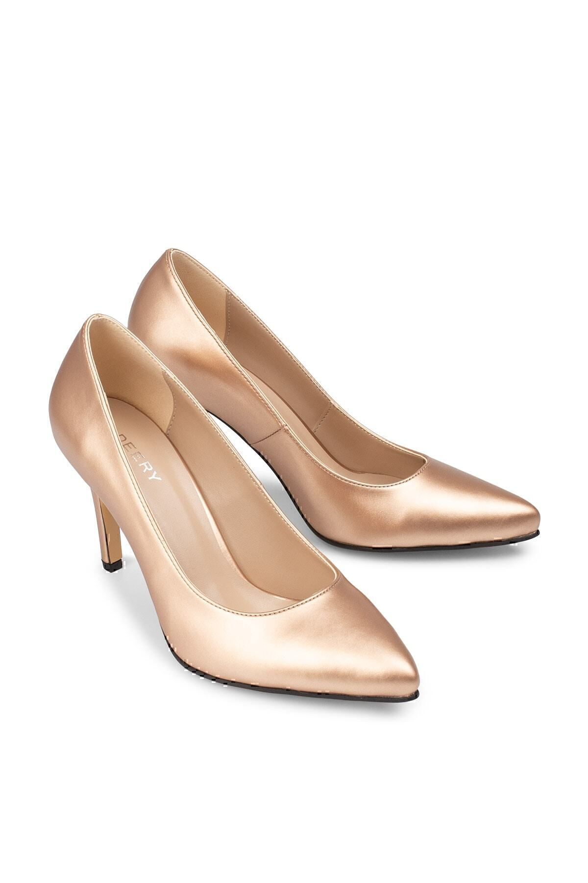 Deery-Pantofi clasici cu toc de damă aurii 02029ZALTM01 3