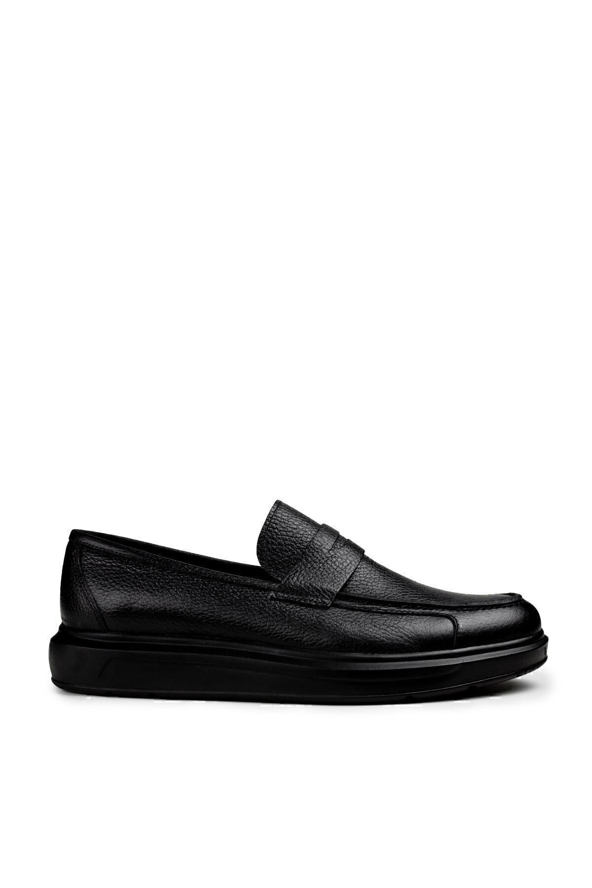 Deery-Ανδρικά μαύρα παπούτσια Loafer από γνήσιο δέρμα 2