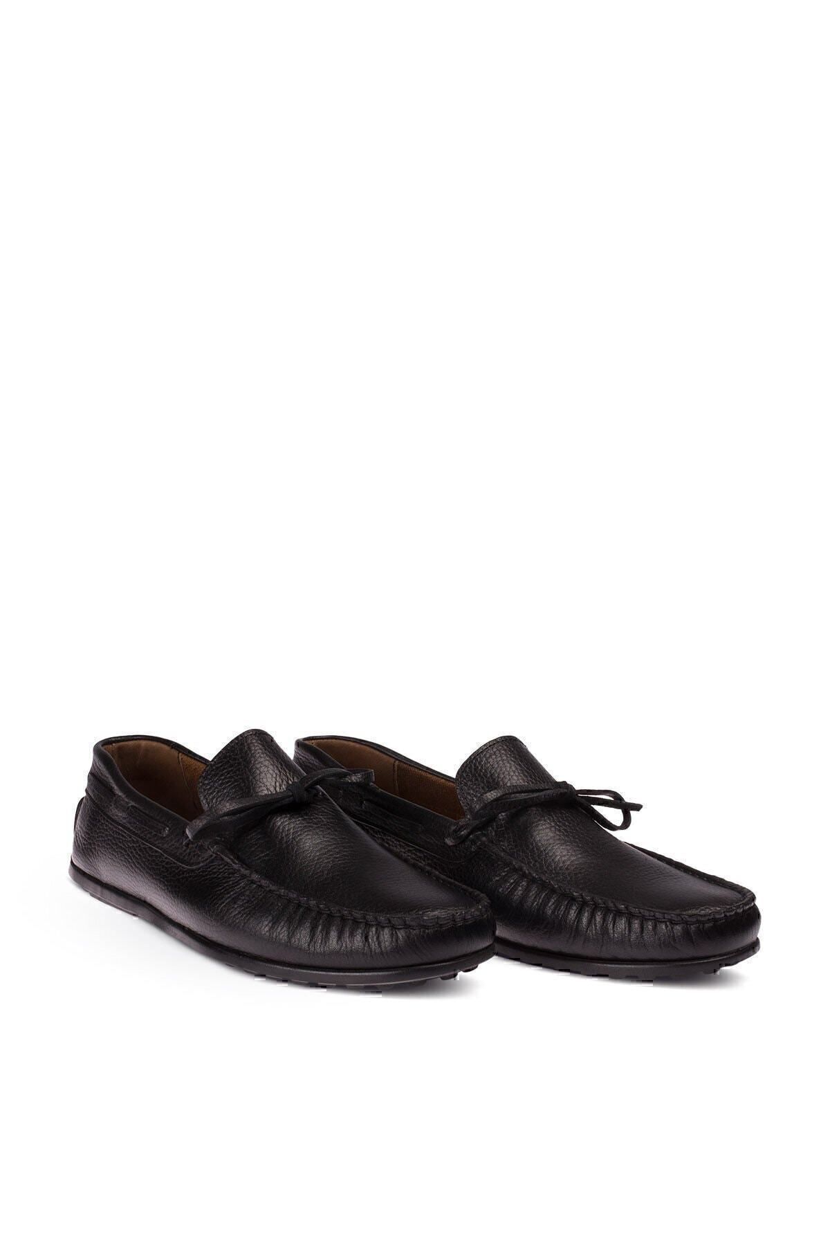 Deery-Men's Black Genuine Leather Loafer Shoes 3