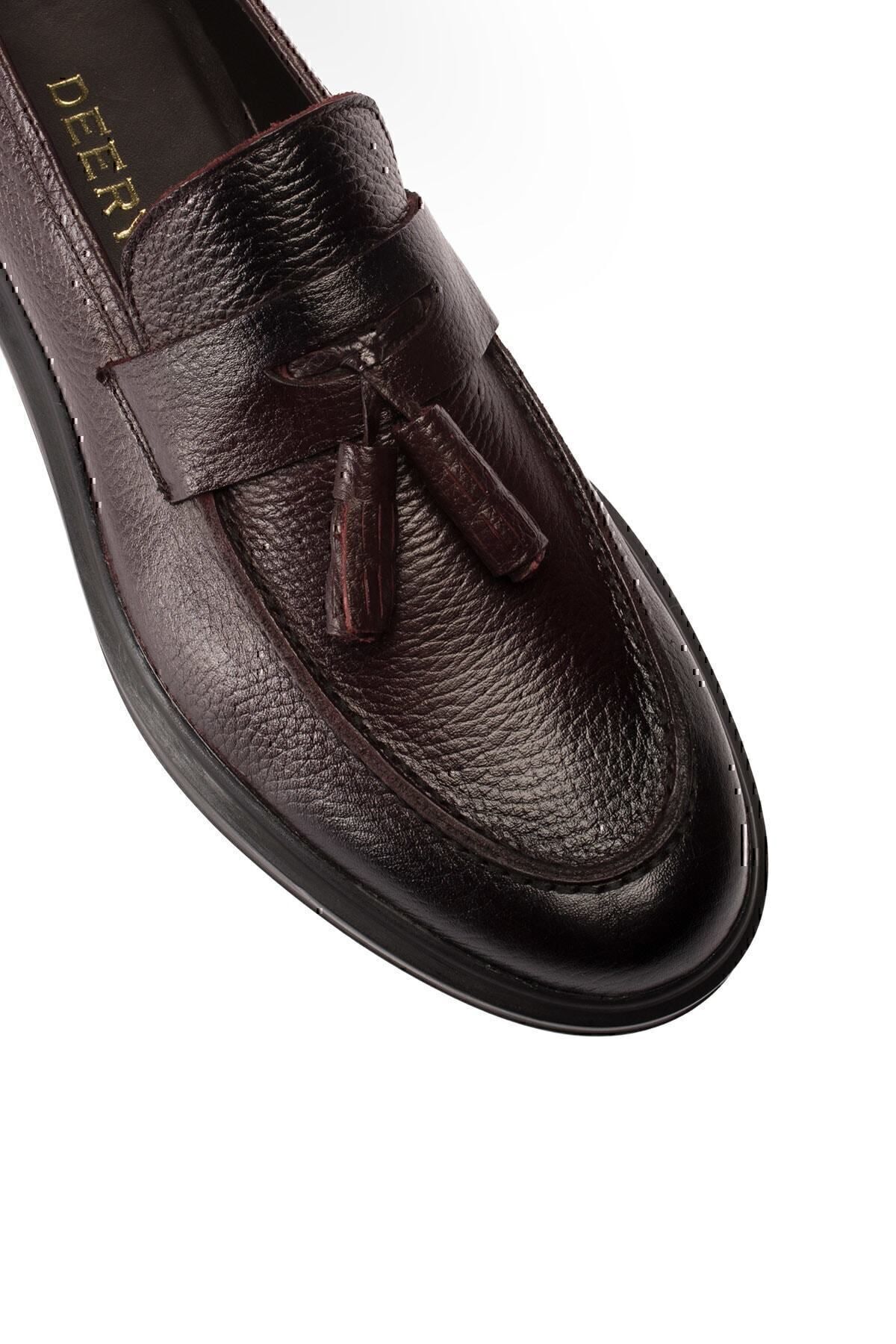 Deery Bordo Erkek Loafer Ayakkabı 01587MSYHP04 görsel 4