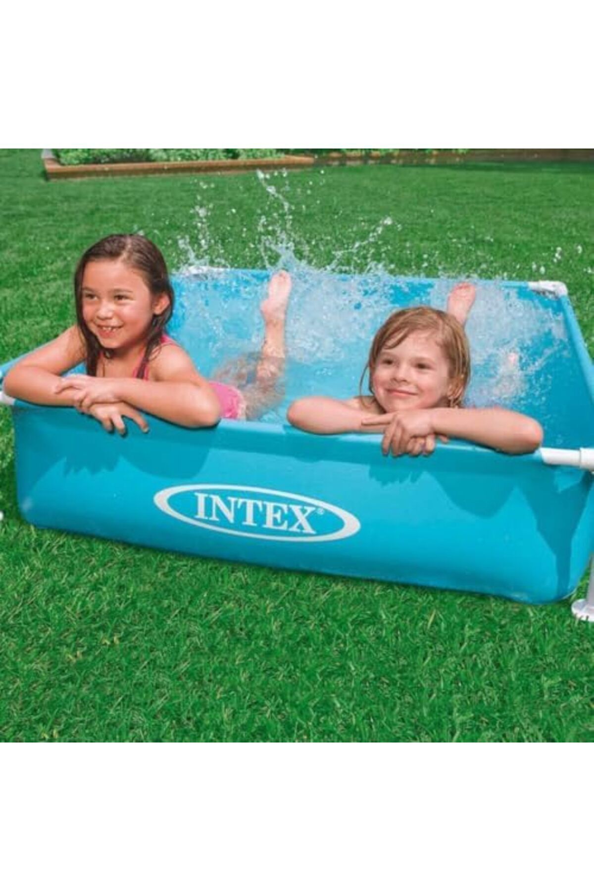 Intex-Mini Square Frame Pool for Kids, Size 30x120x120 cm, for Ages 3 and Up 1