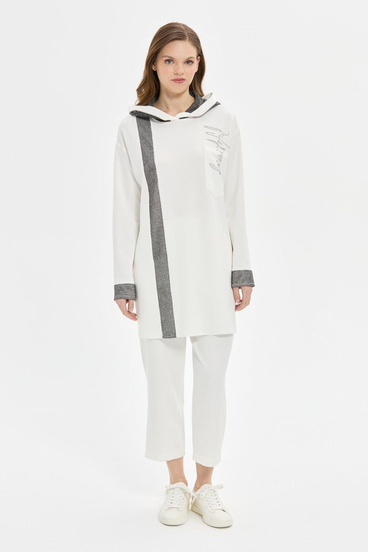 Esswaap-Mesh Hood Detailed Tunic Ecru 2