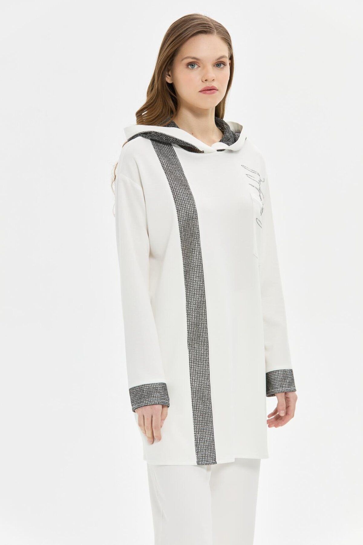Esswaap-Mesh Hood Detailed Tunic Ecru 4