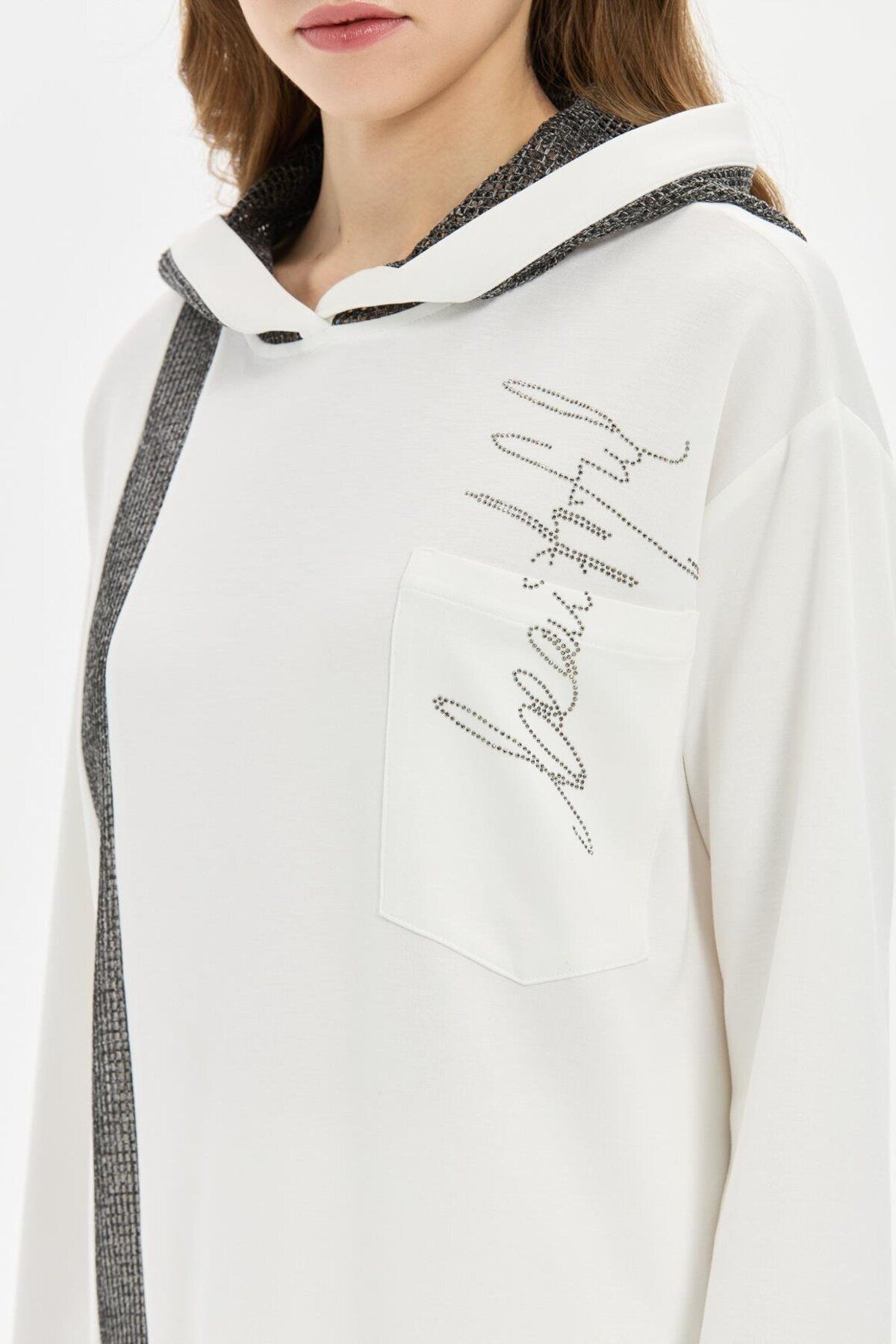 Esswaap-Mesh Hood Detailed Tunic Ecru 5