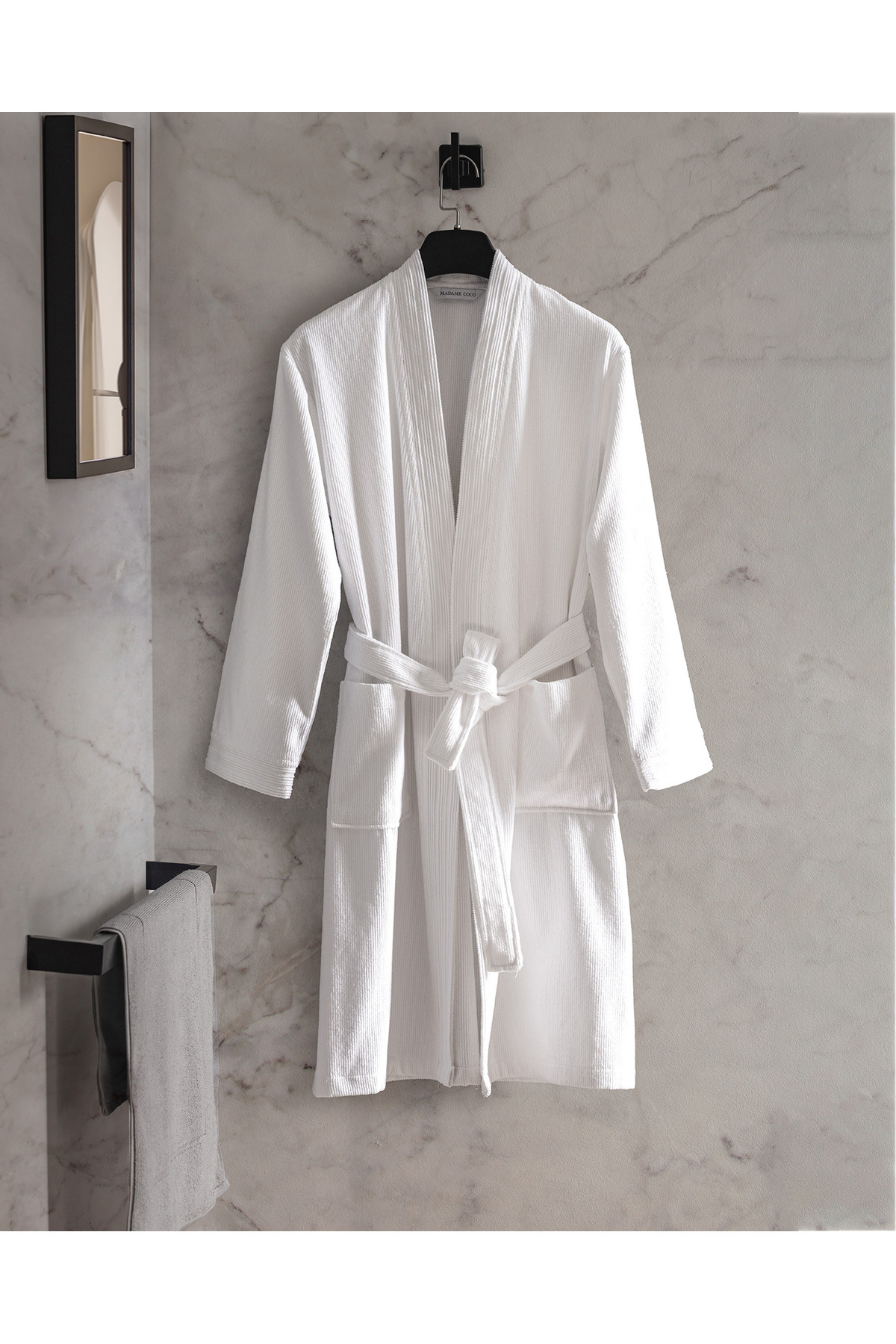 Stripe Kimono Unisex %100 Pamuk Bornoz - Otel Koleksiyon