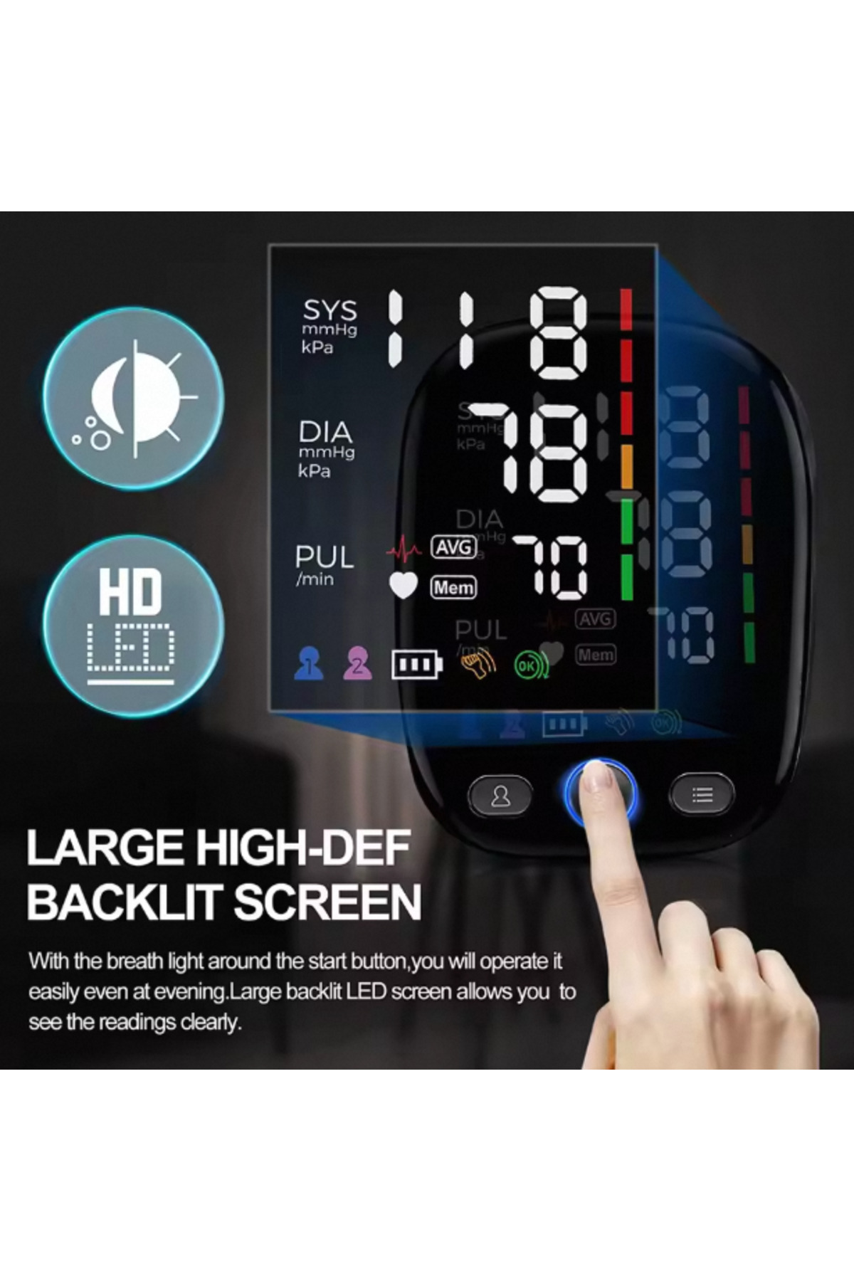 Choice-Kingclinic Blood Pressure Monitor Upper Arm Automatic BP Cuff Machine with LED Display for Home U... 4