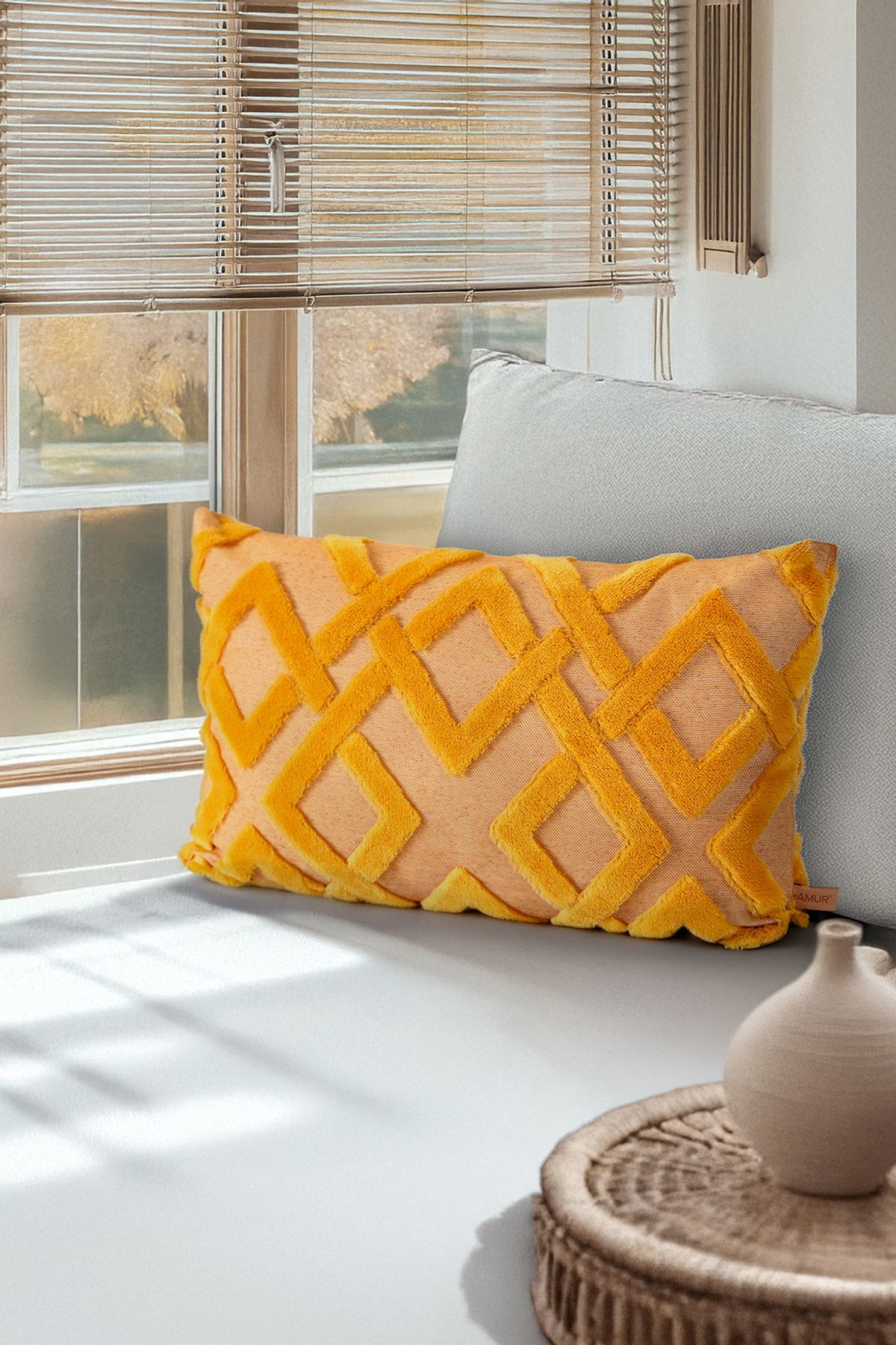 HAMUR-Bohemian Special Design Punch Pattern Decorative Rectangular Throw Pillow Case Mila 1