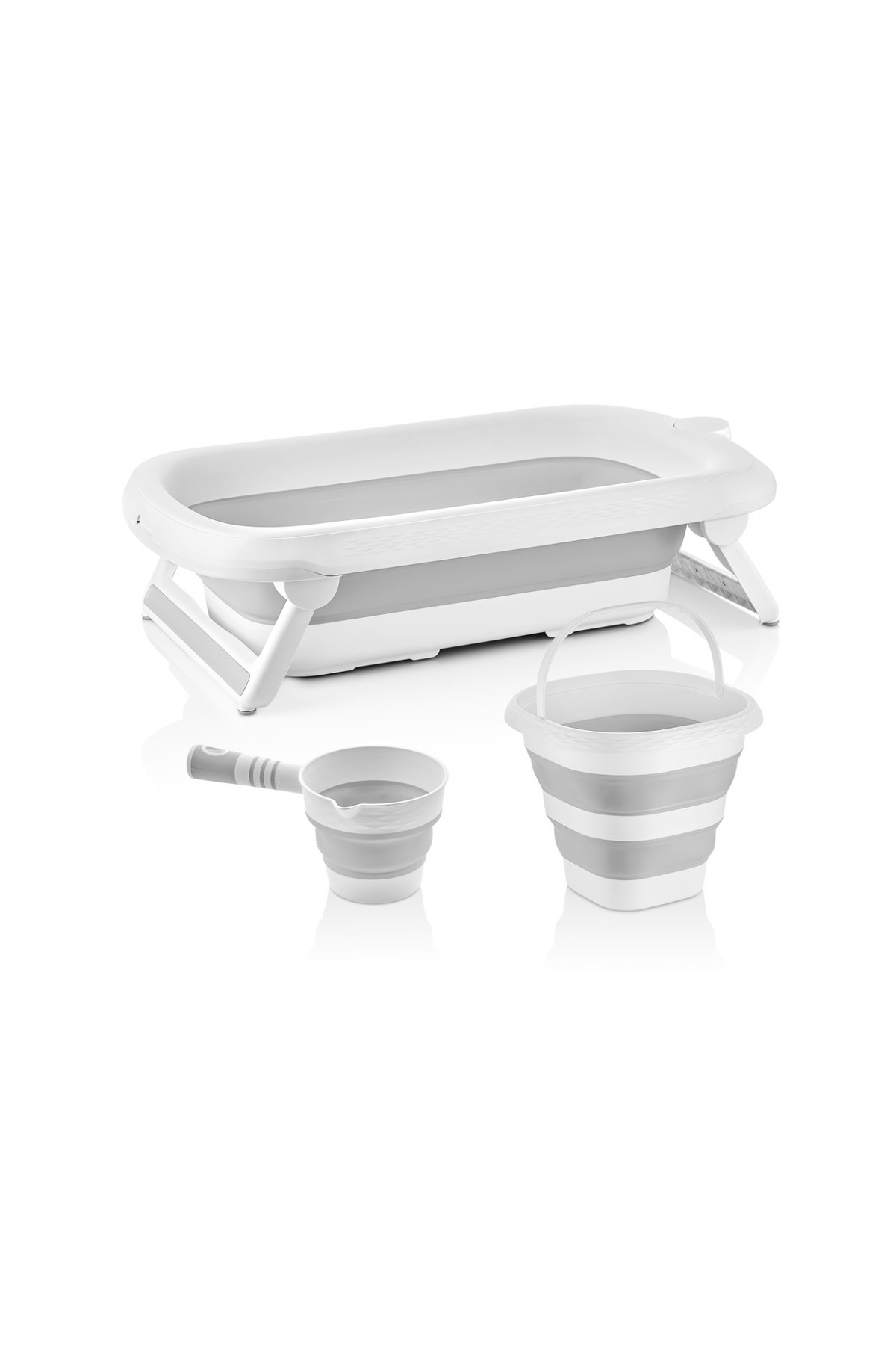 Zuu Baby Aqua Nest Bebek Küveti Lüks 3 Lü Set Katlanır 45 Litre Gri fotoğrafı 2 (önizleme)