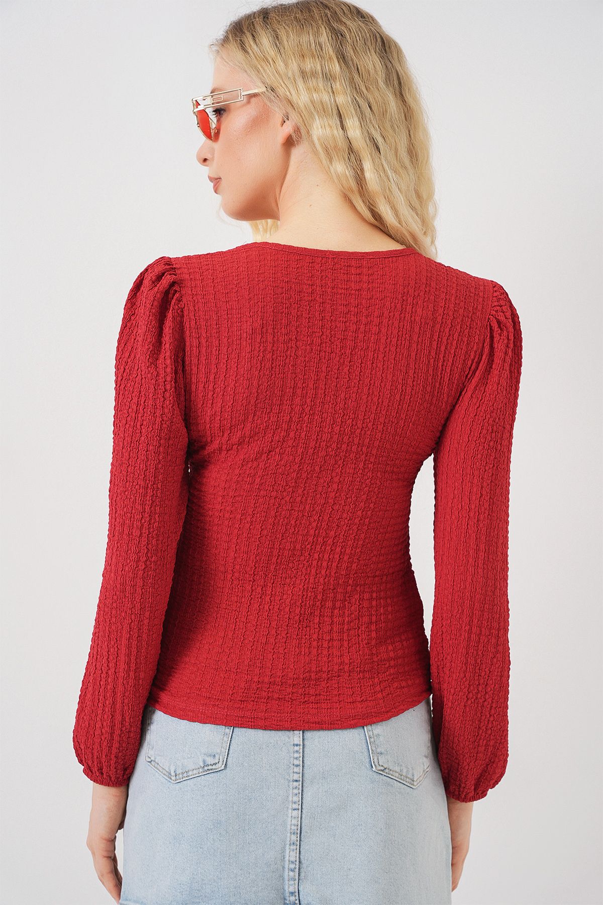 Bigdart-0442 Langarmbluse – Rot 6