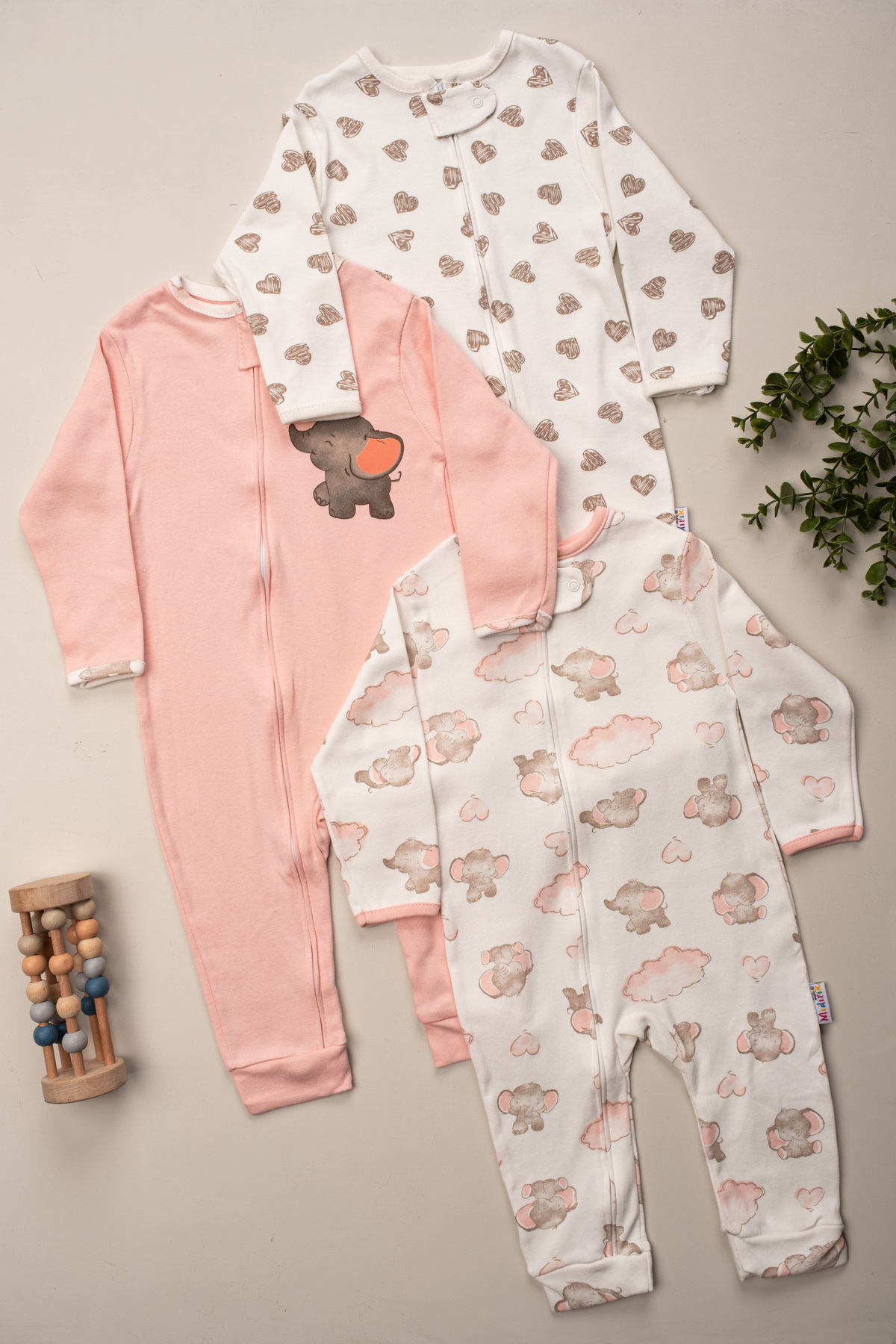 ENİA BABY Bebek Fermuarlı Fil Bulutlu Uyku Tulumu fotoğrafı 2 (önizleme)