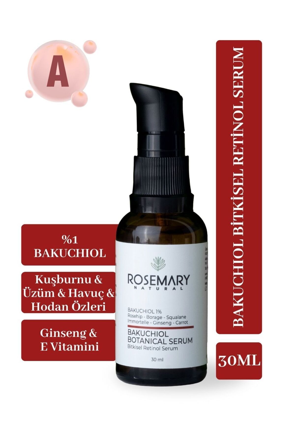 Rosemary Natural Bakuchiol Bitkisel Retinol Serum 30 Ml - Fiyatı