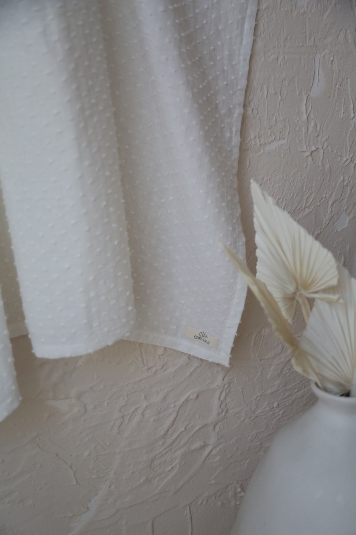 BabyKAR Emzirme Önlüğü Ponponlu Müslin %100 Pamuk - Beyaz fotoğrafı 5 (önizleme)