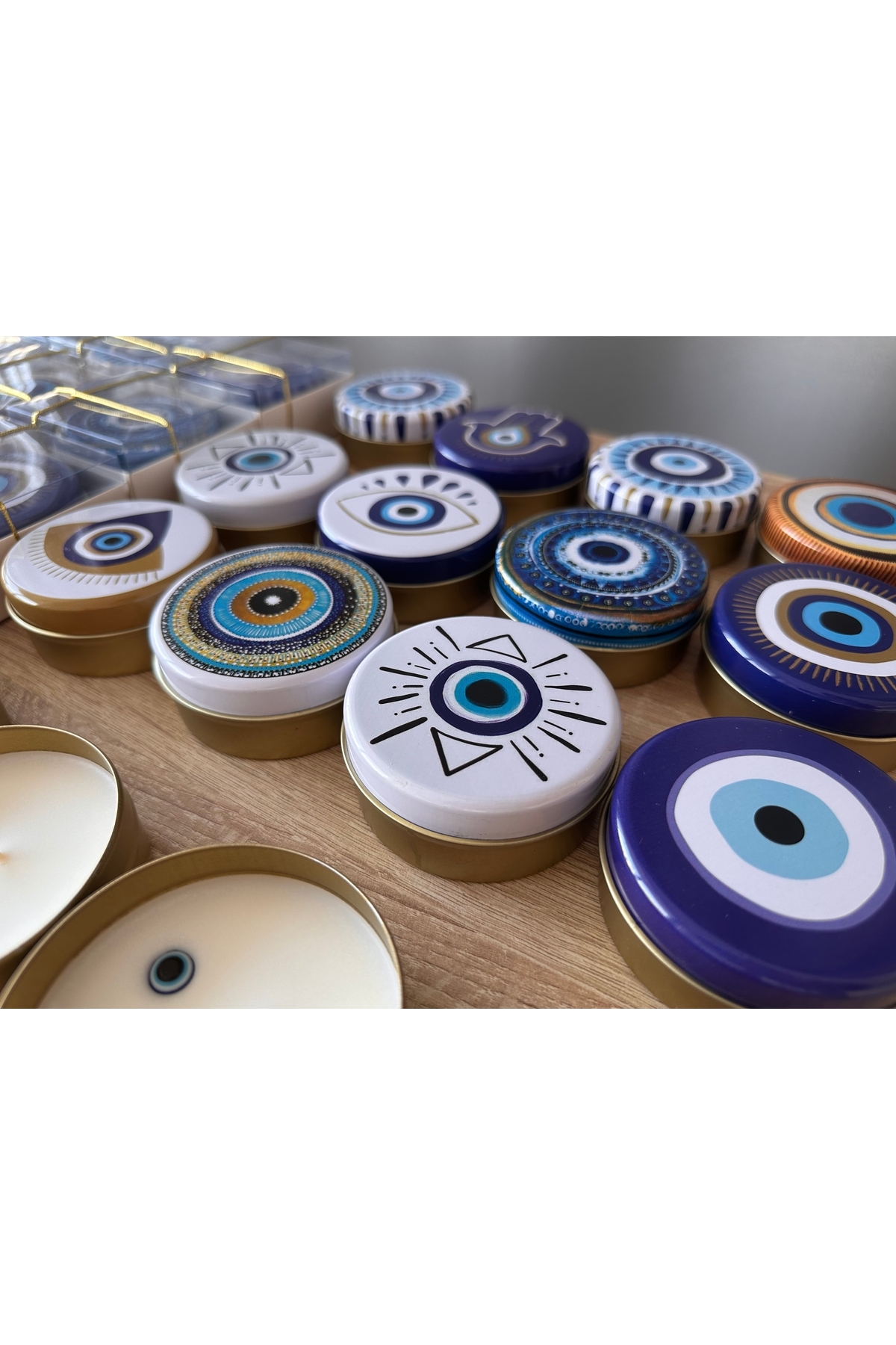 MoreAndMoreCandles Kişiye Özel Kokulu Soya Nazar Mum – Düğün, Nikah, Mevlid, Nişan, Doğum Günü, Bebek Hediye (10 ADET) fotoğrafı 7 (önizleme)