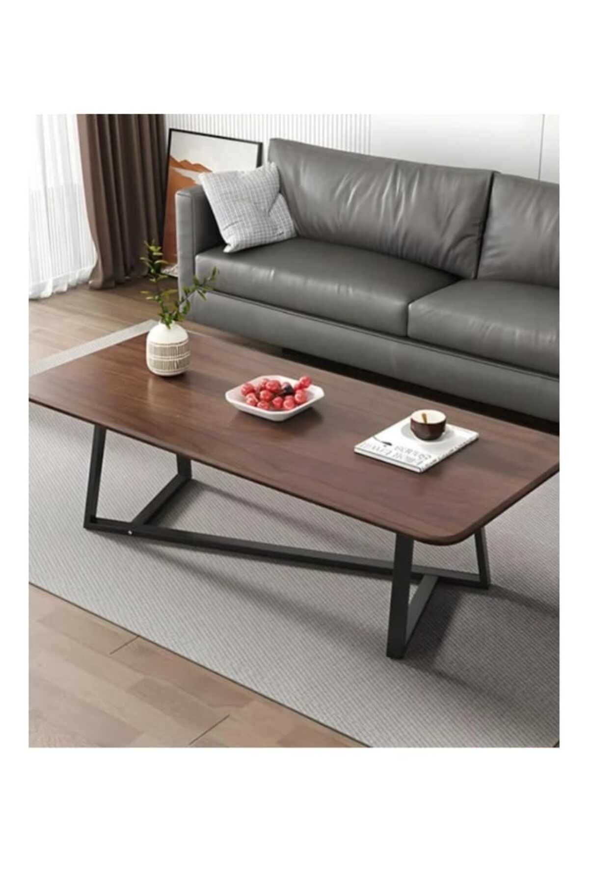 Luxury Home-Rectangular Coffee Table with Steel Frame and Large Elegant Desktop EI-204 3