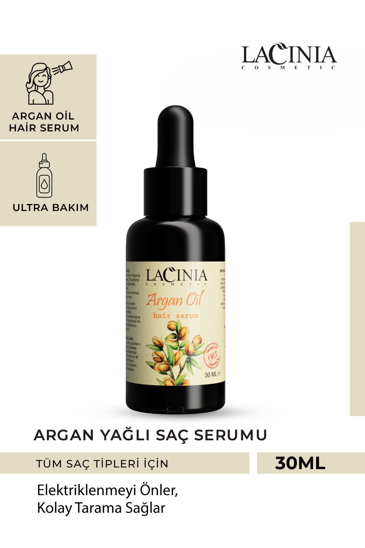 Lacinia سرم موی روغن آرگان ۳۰ میلیلیتر — NRM011