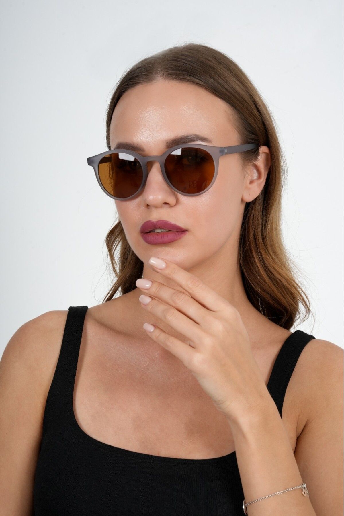 Polo Exchange-Gray Round Polo Exchange Sunglasses 7