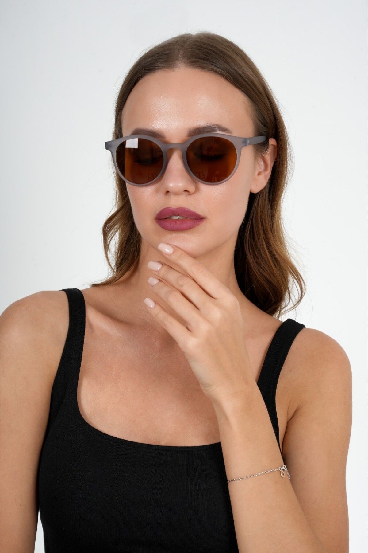 Polo Exchange-Gray Round Polo Exchange Sunglasses 4