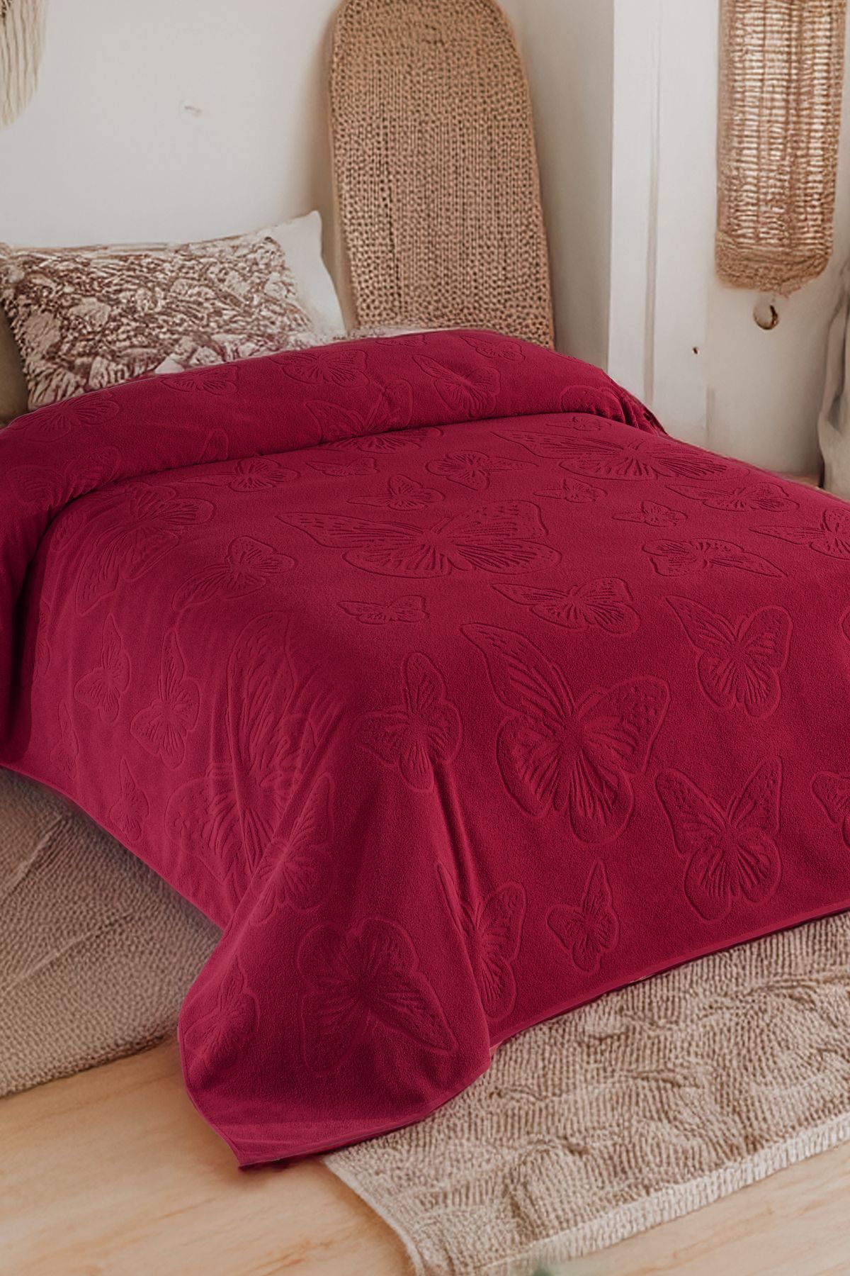 DNZGÜLCAN-Kelebek Pique Double 200X220Cm Summer Towel Pique 100% Cotton Soft Bedspread 3