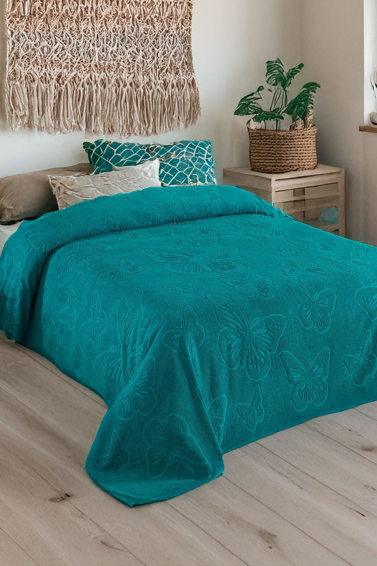 DNZGÜLCAN-Kelebek Pique Double 200X220Cm Summer Towel Pique 100% Cotton Soft Bedspread 3