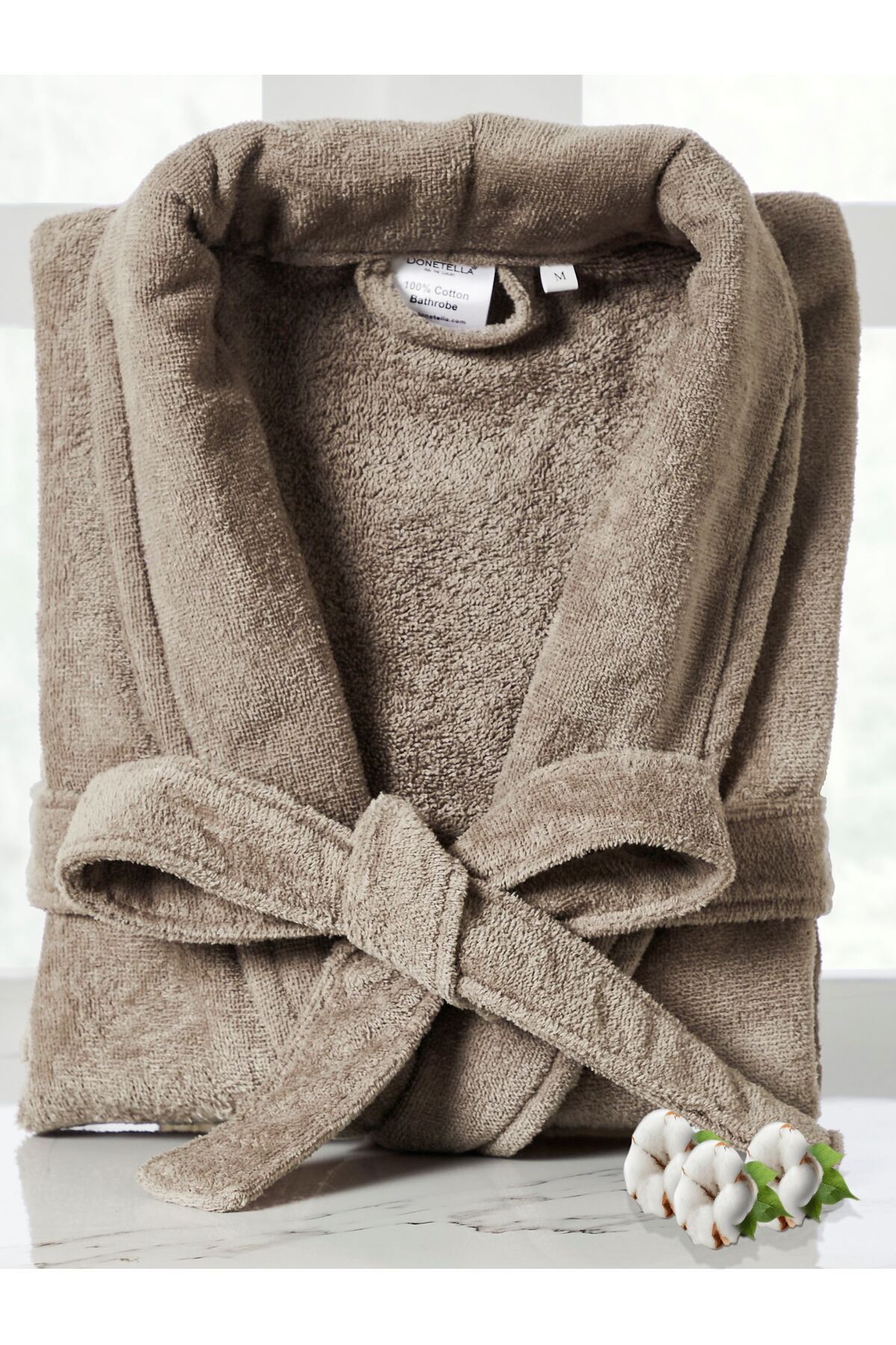 Donetella Unisex Bathrobe 100% Cotton Velour Large & Extra Large, 400 Gsm, Ankle-length With Shawl Collar