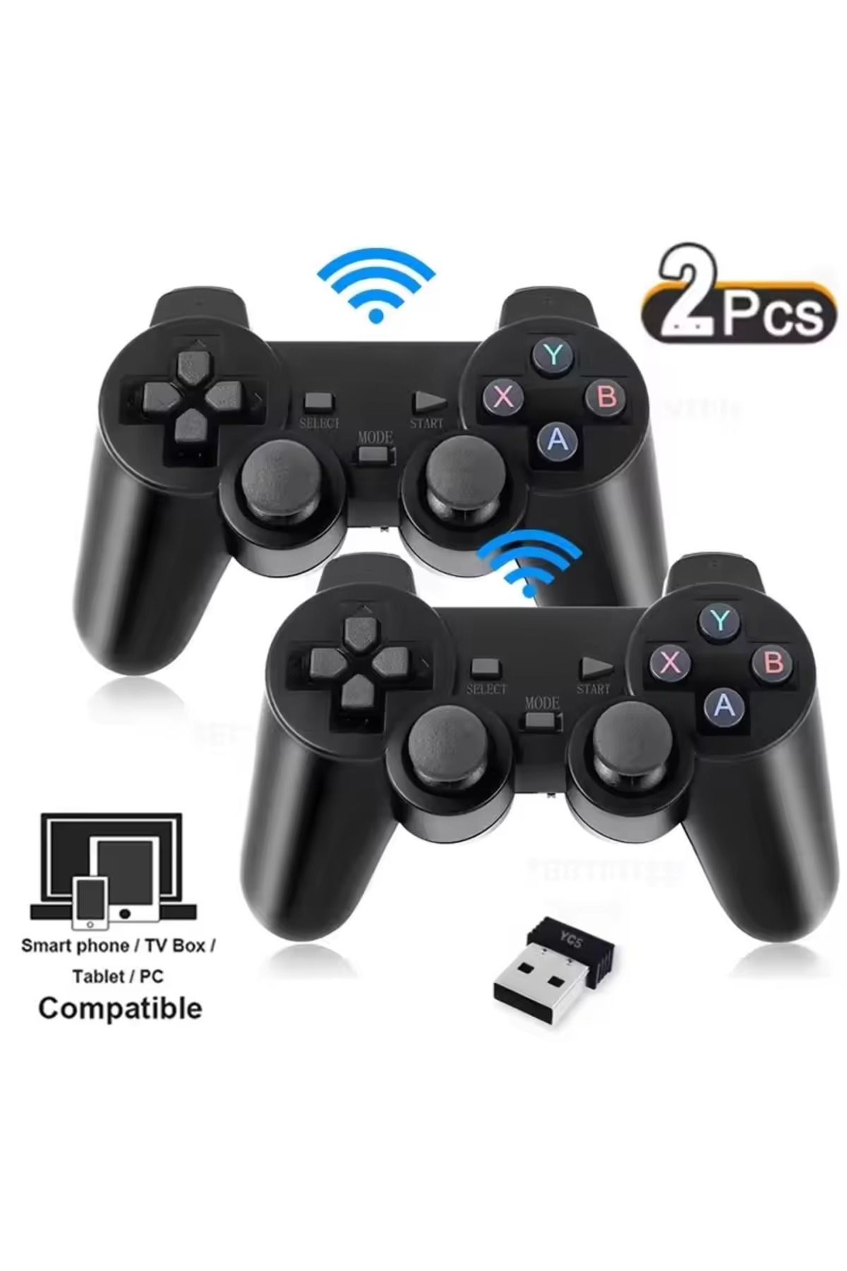 TECTINTER-2 Pcs 2.4ghz Wireless Gamepad No Delay Game Controller For Pc Android Tv Controle 2