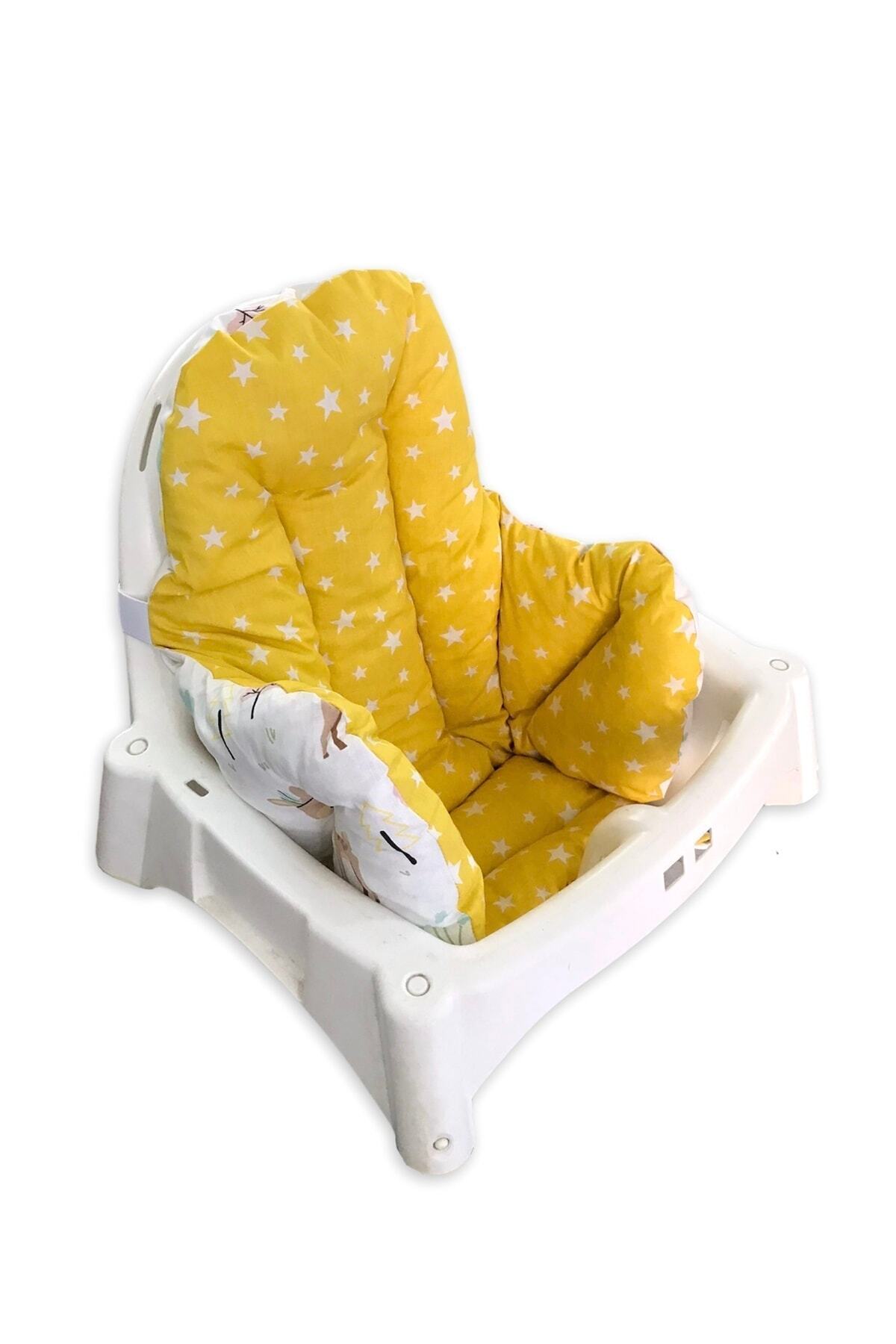 Babynia %100 Pamuk Bebek Çocuk Mama Sandalyesi Minderi Karaca Sarı fotoğrafı 6 (önizleme)