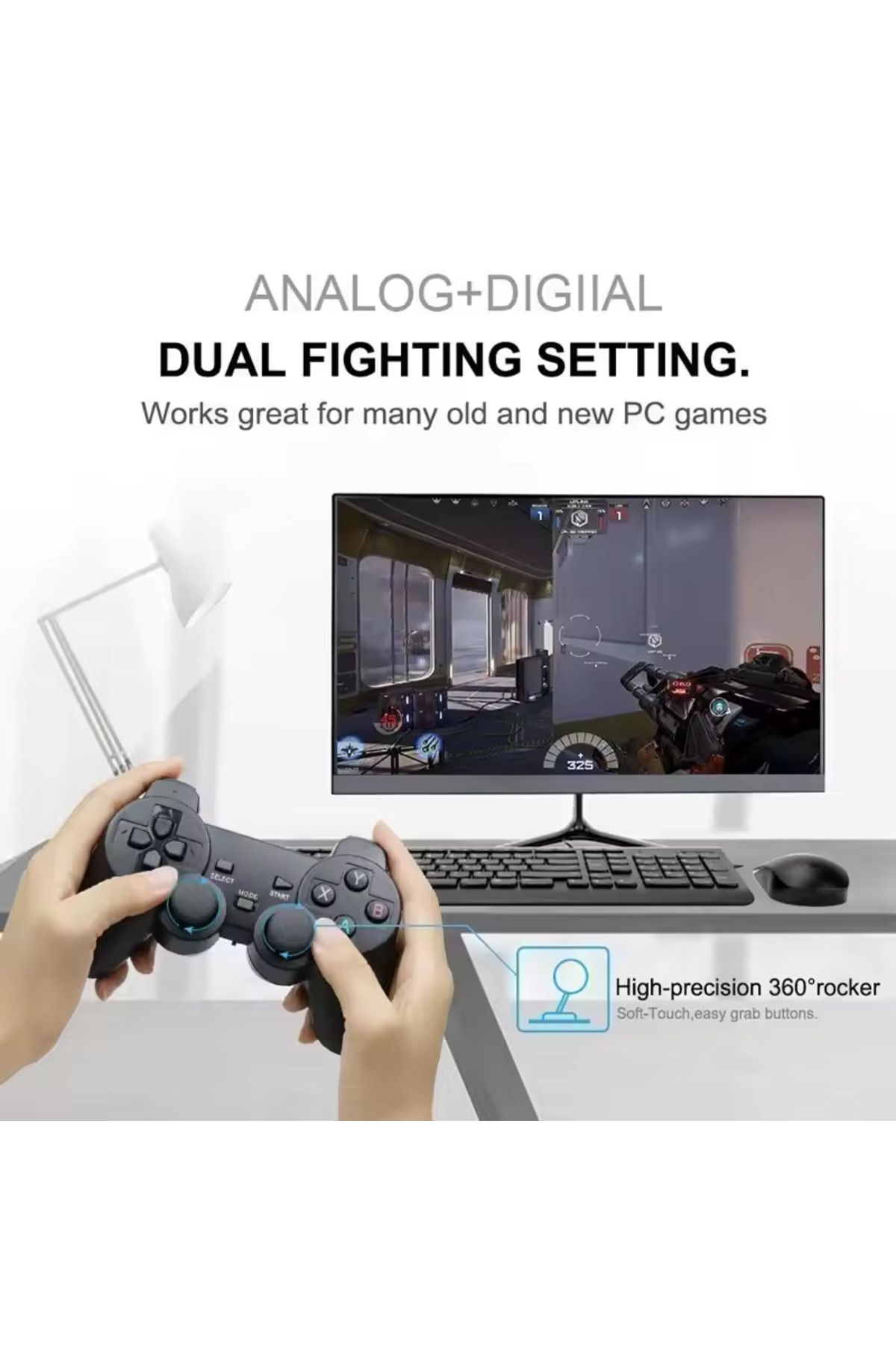 TECTINTER-2 Pcs 2.4ghz Wireless Gamepad No Delay Game Controller For Pc Android Tv Controle 6