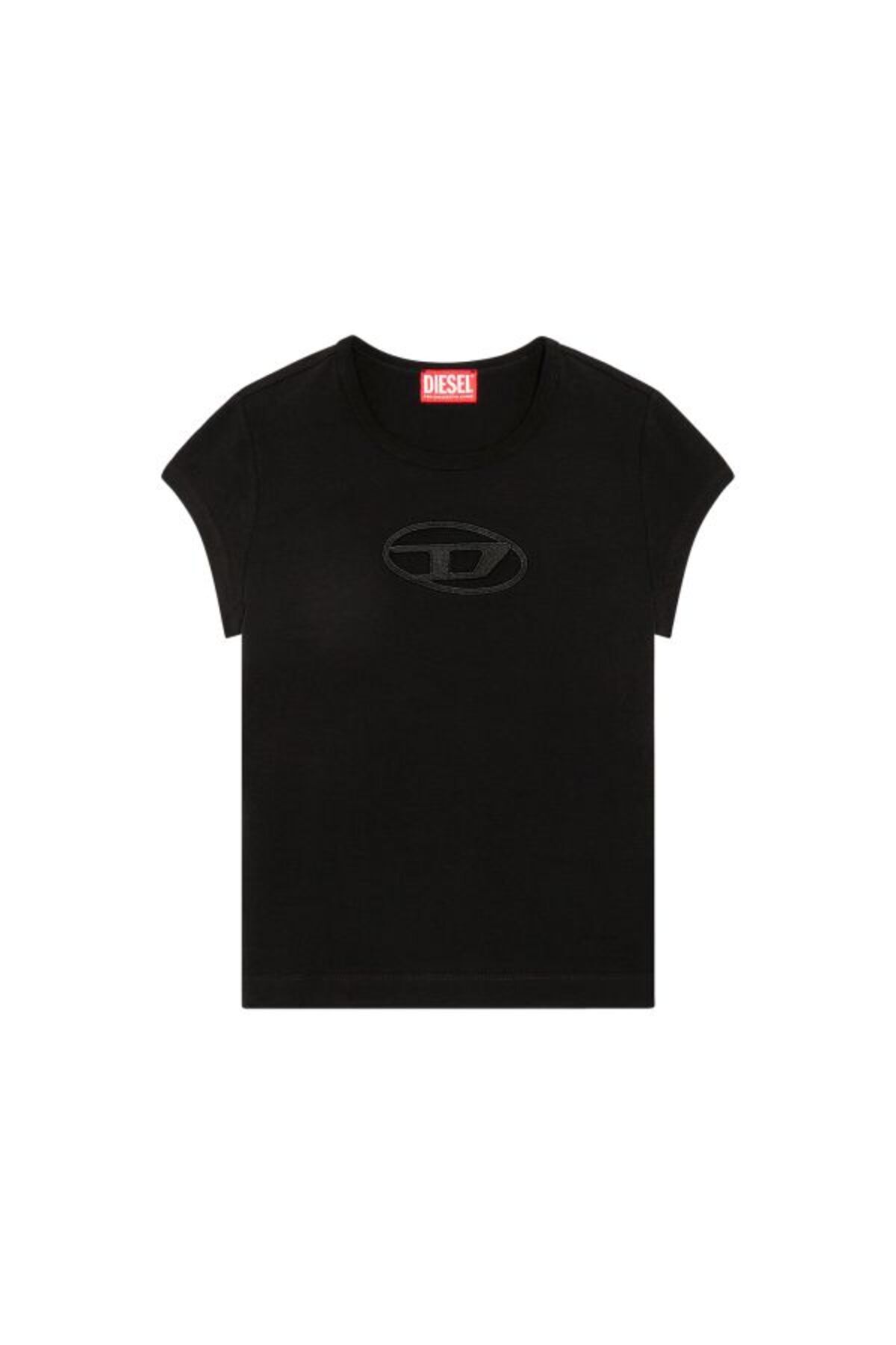 Diesel-Tricou negru pentru femei Oval-d Logo 5