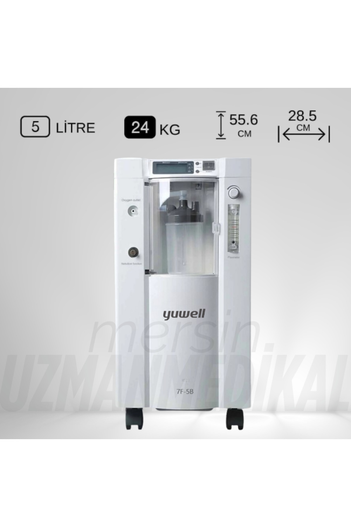 Yuwell 7F-5B Oksijen Konsantratörü 5 LT (Pulse Oksimetre & Yedek
