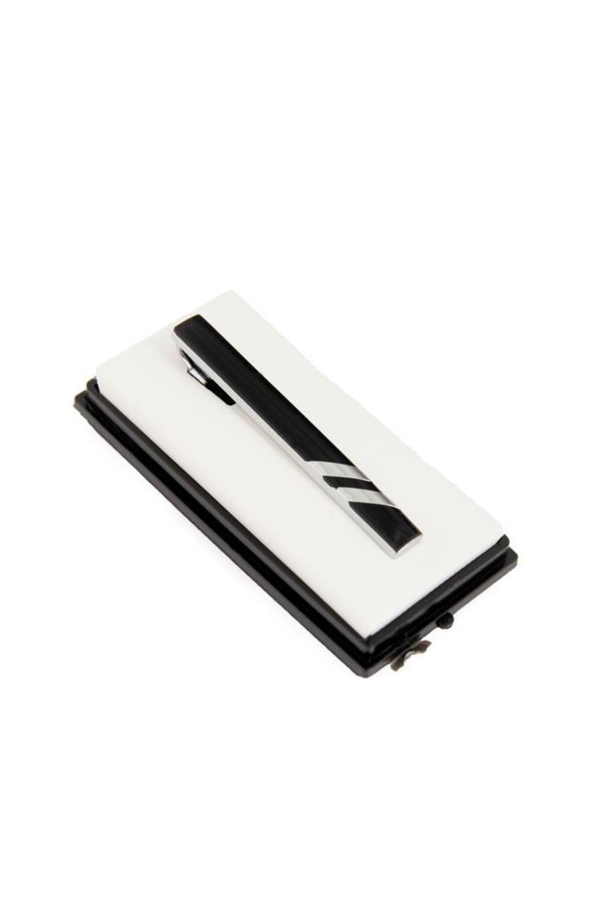  سنجاق کراوات طرح‌دار مشکی و نقره‌ای