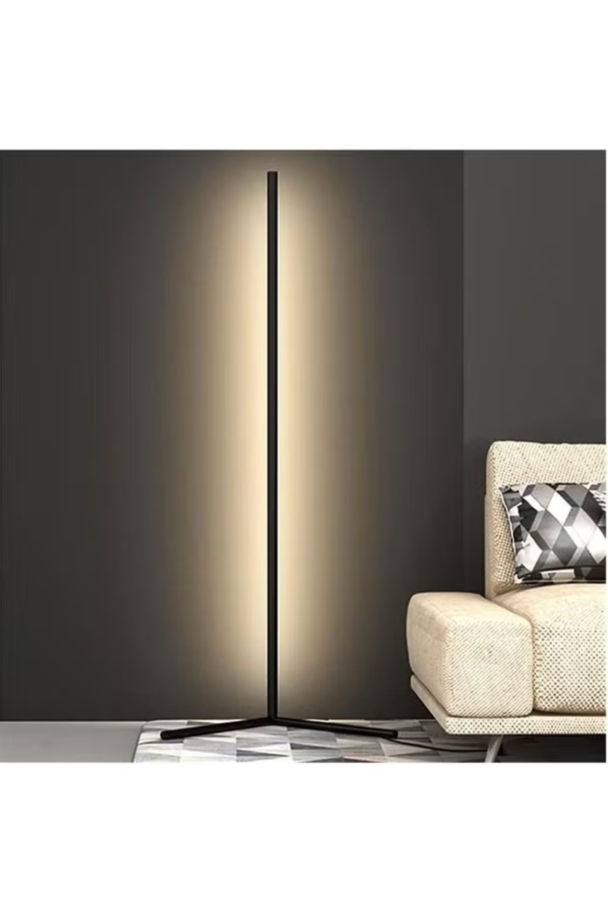 مصباح زاوية LED مع جهاز تحكم عن بعد، ضوء أبيض، معدن ABS، 20 واط