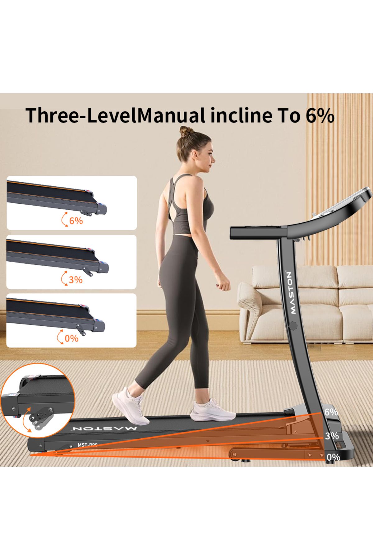 MASTON-Treadmill MST-B90 FoldableTreadmill, Treadmill Machine with Manual incline for Home Use 3