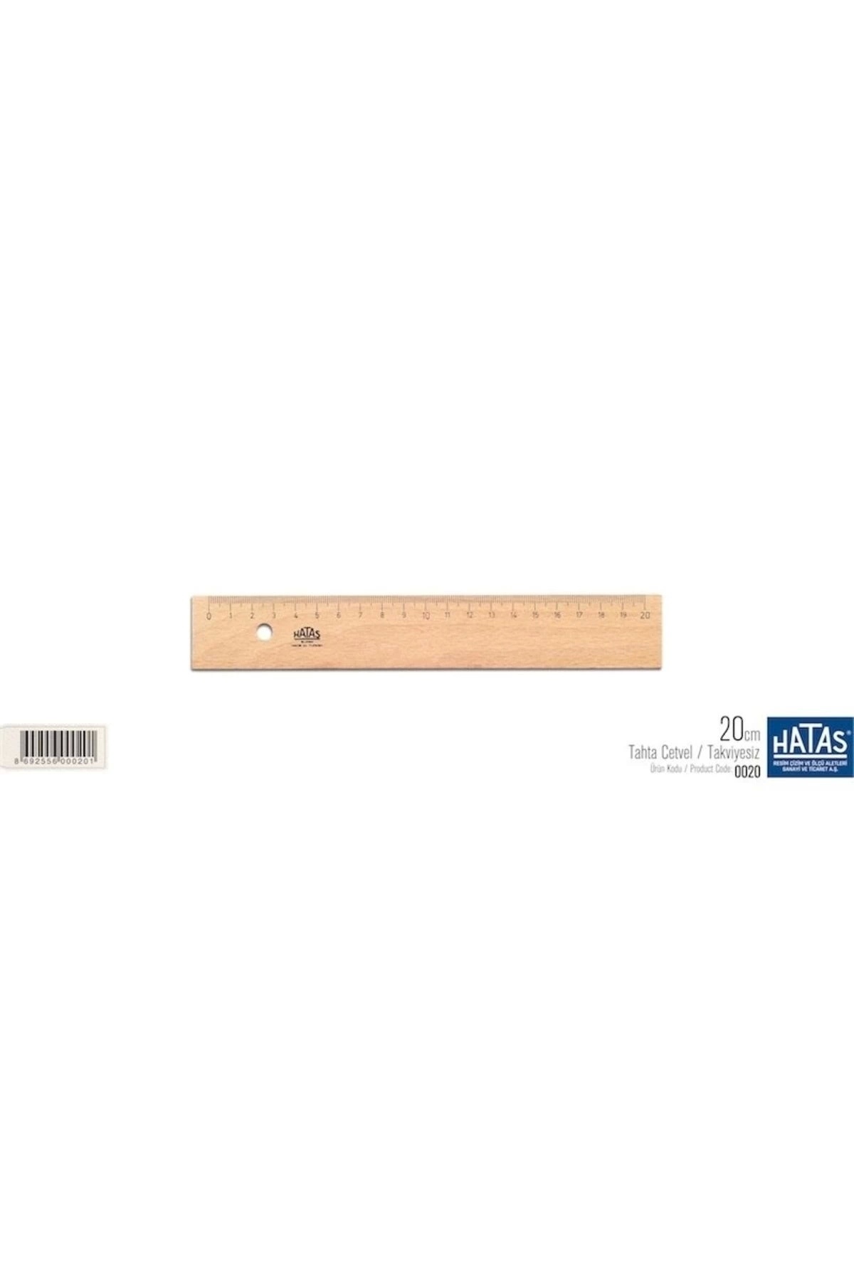 HATAS-0020 Wooden Ruler Unreinforced 20cm 1
