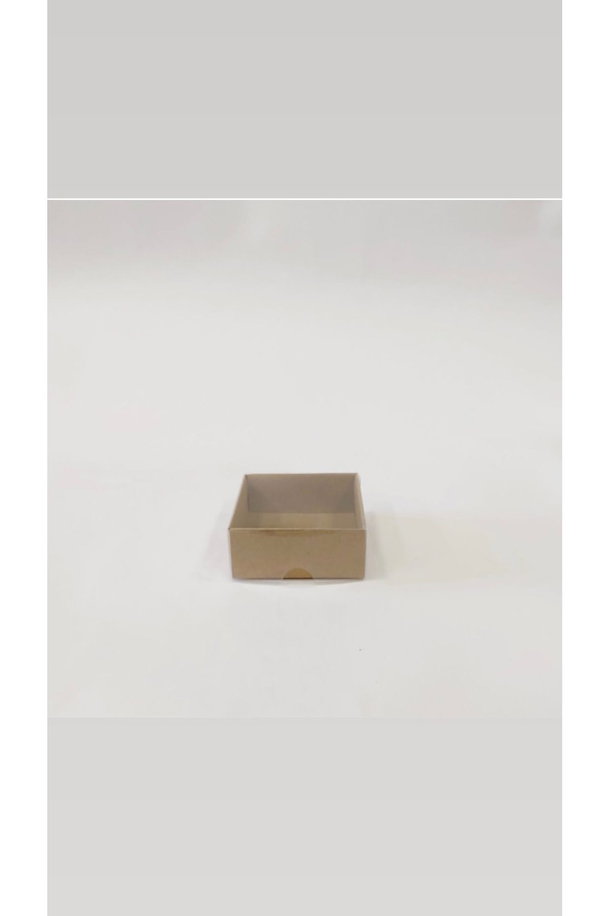 Kutu Dünyası 7x7x3cm Kraft asetat kapaklı kutu
