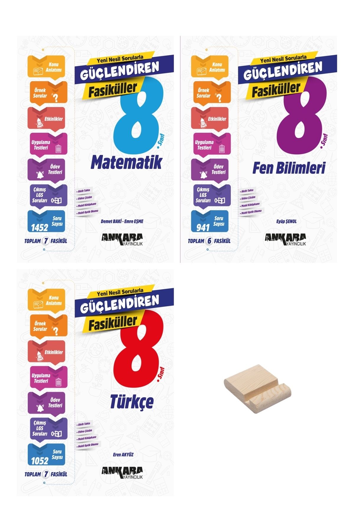 Ankara Yayıncılık LGS 8. Sınıf Güçlendiren Matematik Fen Bilimleri ve Türkçe 3lü Fasikül Seti