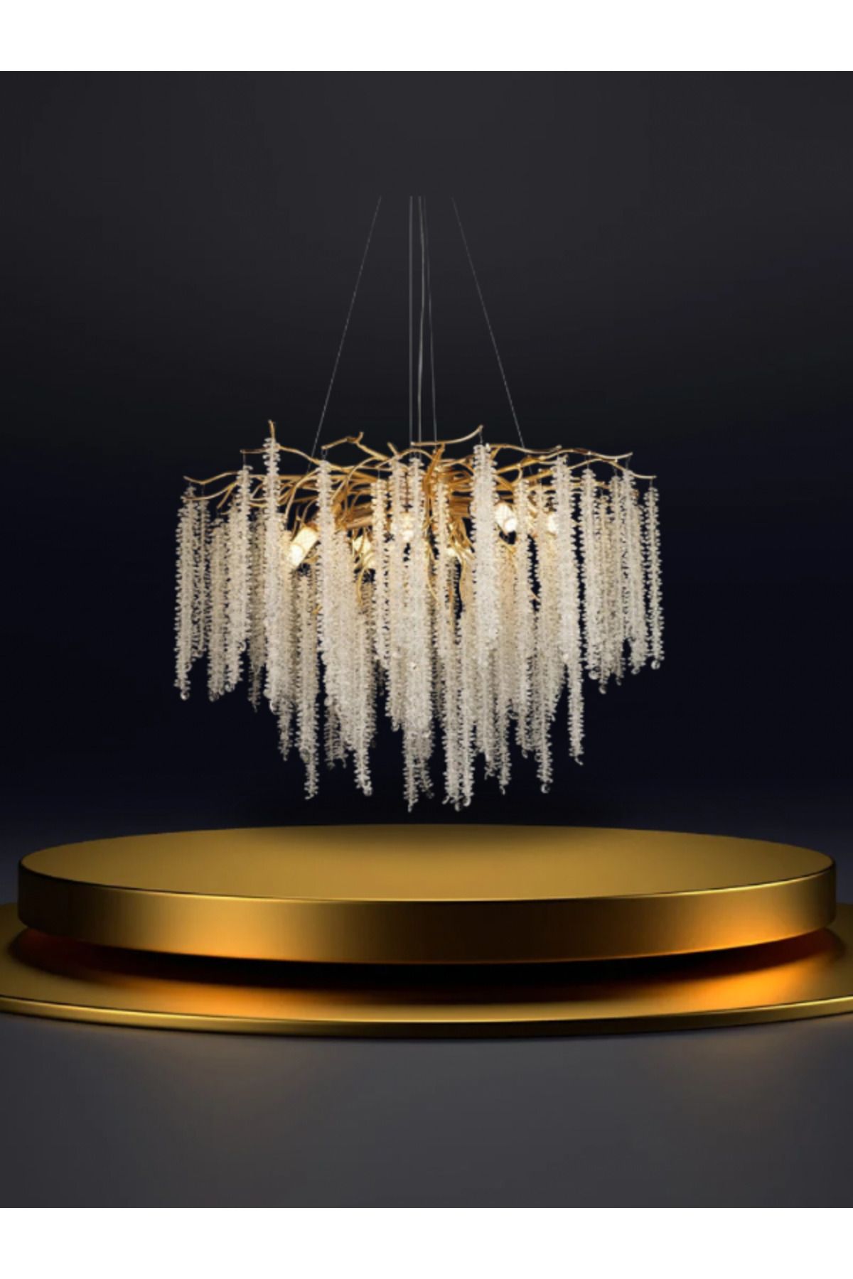 AVİZEHOME KRİSTAL SERİP AVİZE GOLD