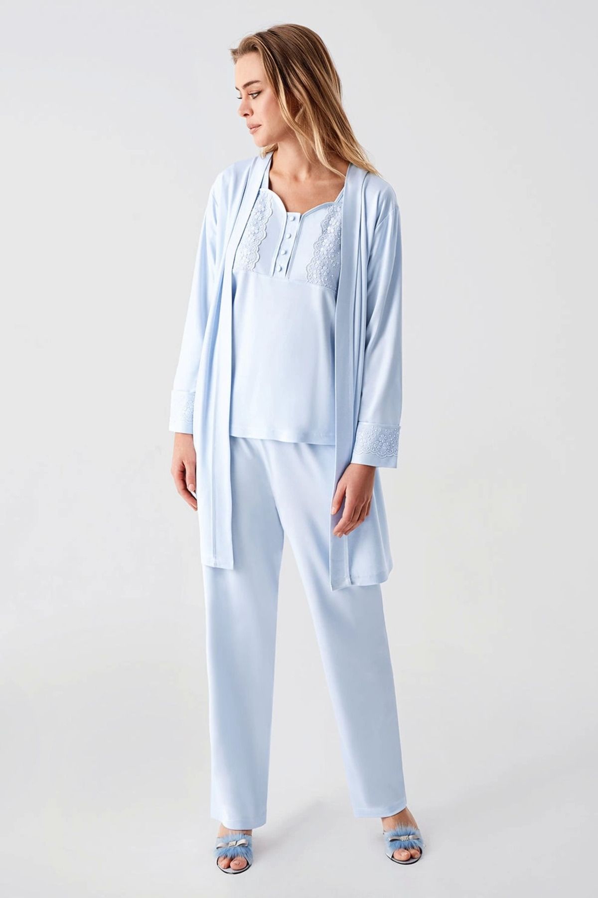 Skygo Freshness 321 Kadın Sabahlıklı Pijama Takımı