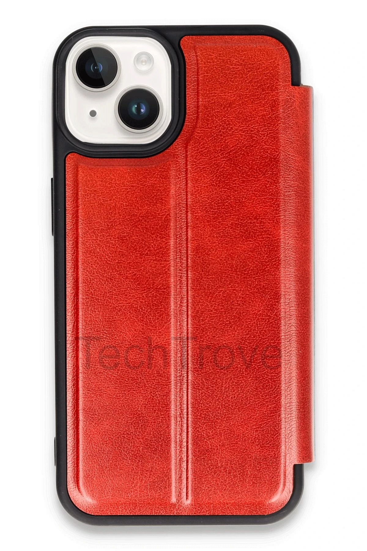 TechTrove iPhone 13 Kılıf Kamera Korumalı İçi Kadife İnce Yapılı Kapaklı Standlı Kartlıklı Deri Kapak