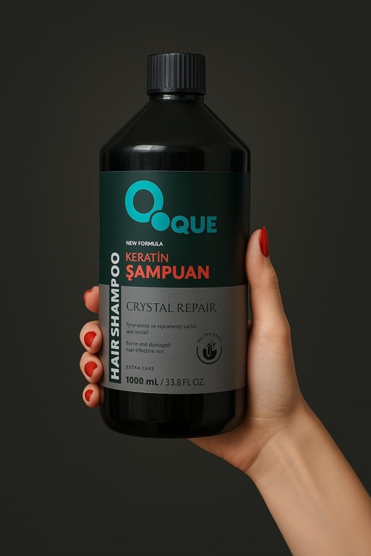 MODA QUE Keratin Şampuan 1000 ml – Crystal Repair | Yanmış ve Yıpranmış Saçlar İçin Onarıcı Bakım