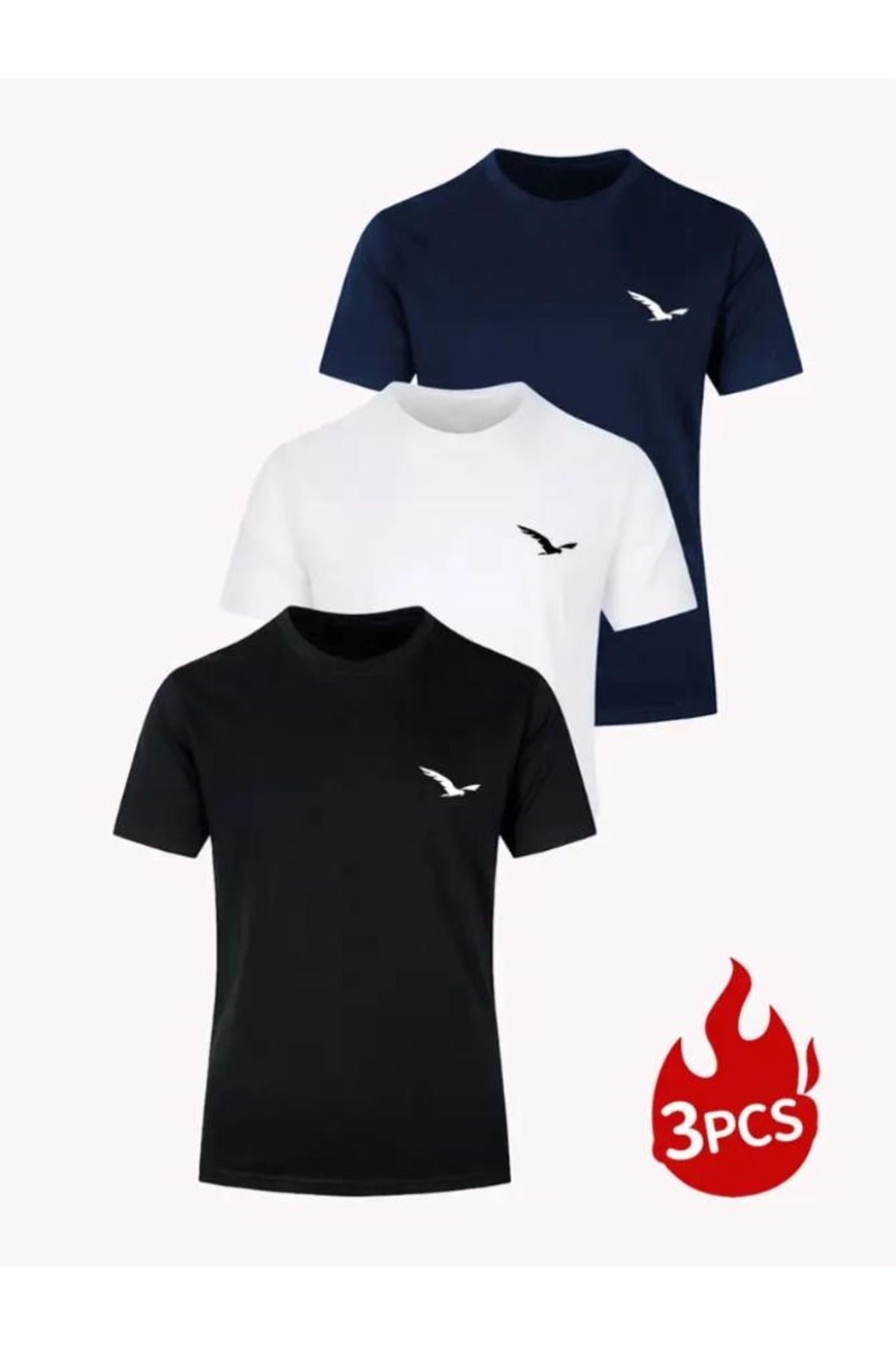 Moda Wear Unisex Baskılı 3 Lü Oversize T-shirttt